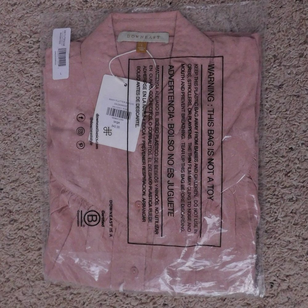 DownEast Pink Ruffle Blouse - Picture 4 of 9